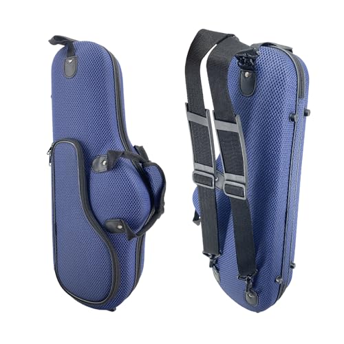 Conboxus Estojo de saxofone alto, nylon profissional com alças de mochila, tenor leve e durável para saxofone alto, armazenamento de acessórios (azul)