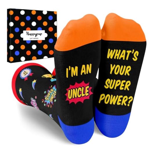 HAPPYPOP Funny Socks for Men Uncle Socks Uncle Gifts, Best Uncle Gifts, Gifts for Uncle Uncle Gifts from Niece Nephew Kids