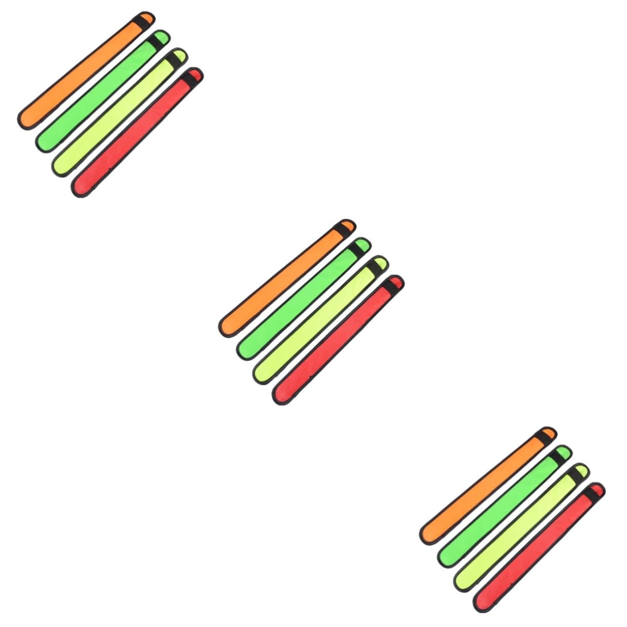 Kisangel Braccialetti LED Luminosi Snap per Corsa Notturna Alta visibilità per Jogging Passeggiate E Escursionismo Comodi E Adatti Maggior Parte dei Polsi Rosso Verde Giallo 4 * 3