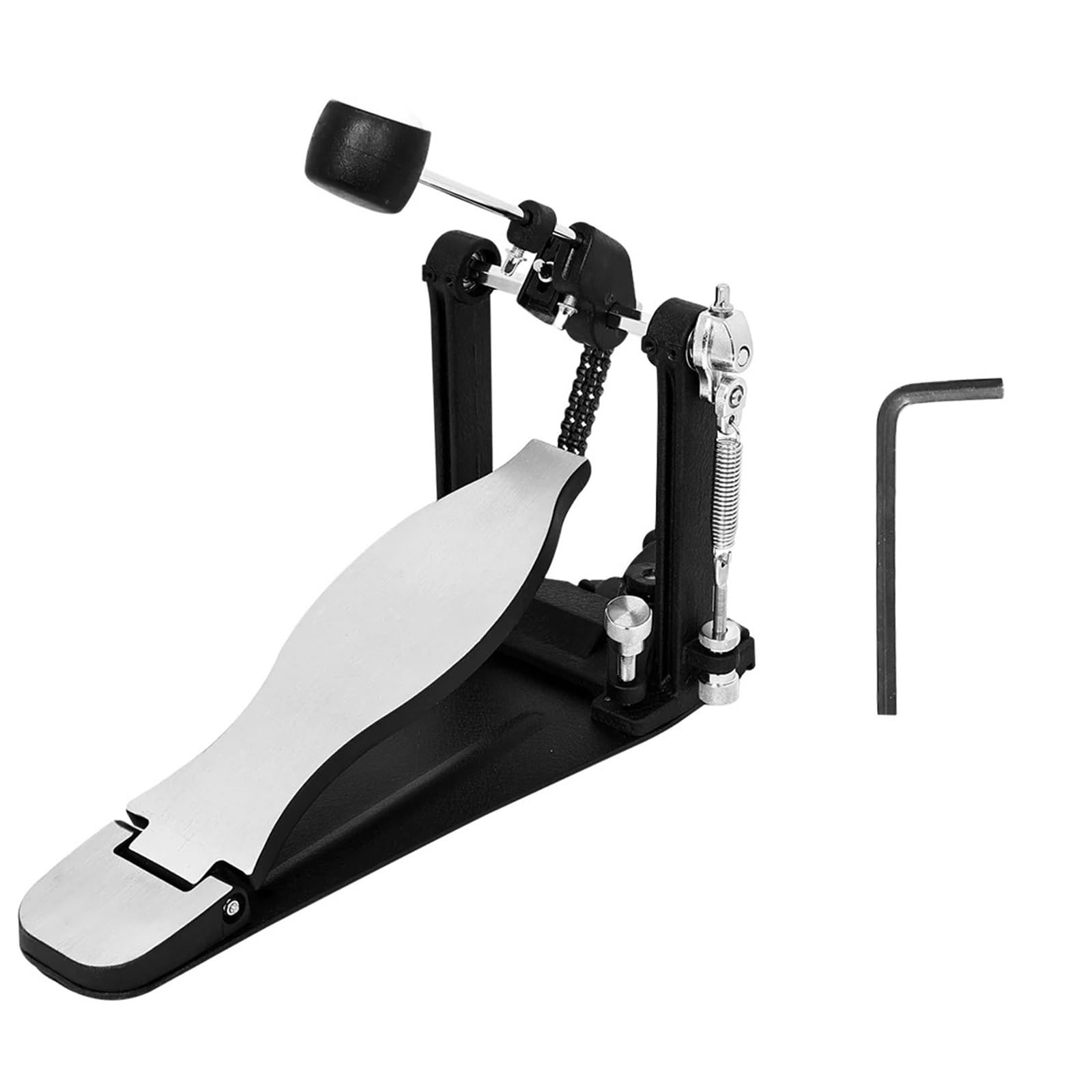 Pedale portatile a catena antiscivolo in lega di alluminio a doppio tamburo for batteria elettronica, strumento a percussione a pedale