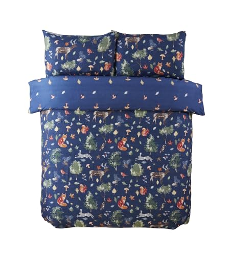 Rapport home King Christmas Duvet Cover Set, Autumn Forest Microfibre Bedding with 2 Pillowcases for Festive Bedroom Decor - Image 2