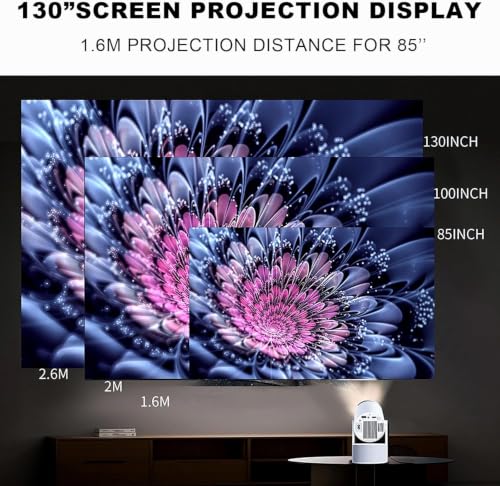 Image of Mini Portable Projector, HY300 PRO Karaoke Projector Support 4K 1080P with Dual-Band WIFI6 5G Wireless 5.0 Bluetooth Android 11, 200AISI 180 Rotatable