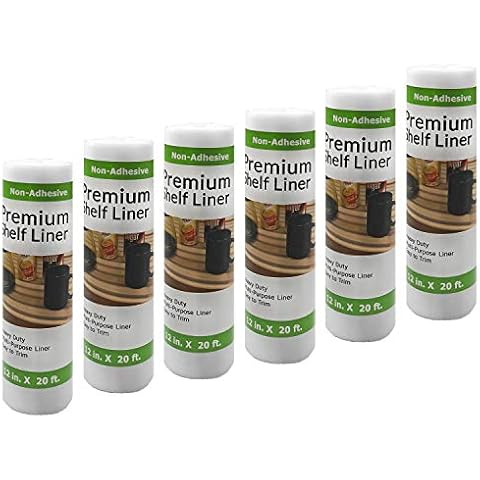 6-Pack Clevr Premium 12 in. x 20 ft. Non-Adhesive Shelf Liner, Clear (6 Rolls) Cover