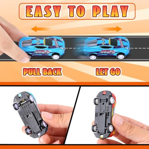DERTE 280 Piezas Coches de Juguete Pull Back para Niños miniatura 4