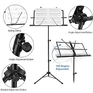 Neuma Pupitre de partition/Pupitre portable pliable super robuste avec trépied réglable en hauteur Base en métal, léger… - Les Beatles, Paul McCartney, John Lennon, RIngo Starr, George Harrison Neuma Pupitre de partition/Pupitre portable pliable super robuste avec trépied réglable en hauteur Base en métal, léger… – Image 5