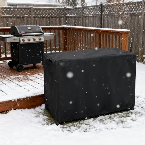 Image of Grill Cart Cover with UV Protection & Windproof Straps | Heavy Duty Covers for Most Standard Grill Carts /Pizza Oven Table