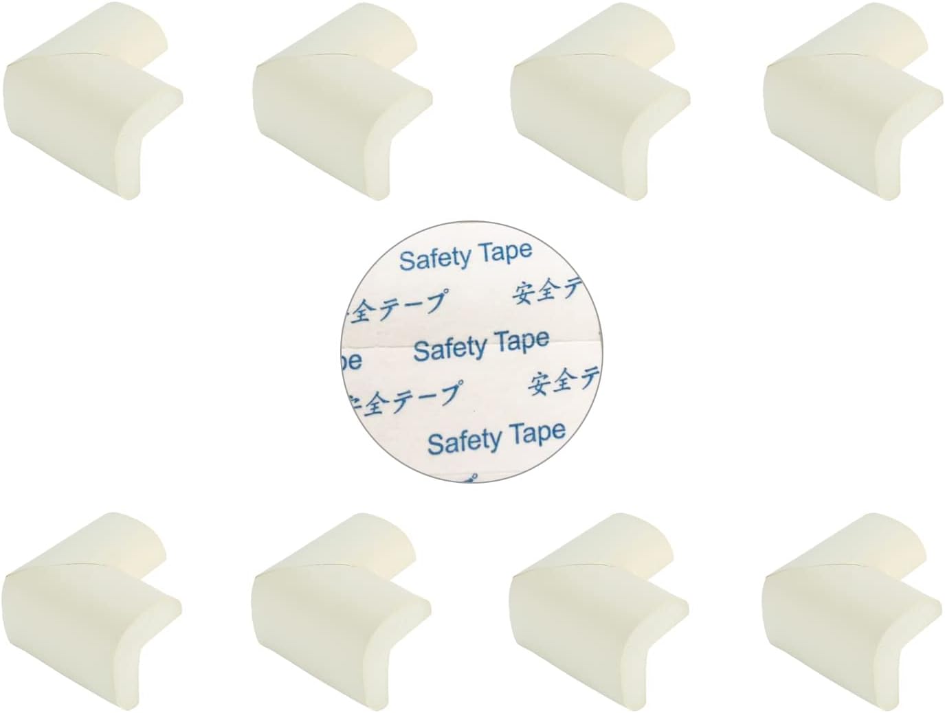 Edge & Corner Guards, 8 Pack – Table Corner Protector, Desk Edge Protection, Impact Absorbing Furniture Bumper, Baby Safety Foam Corner Guard, Soft Corner Cover Cushion for Kid, Adhesive (white color)