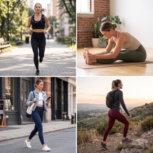 Image of ZOOSIXX High Waisted Leggings for Women Tummy Control Soft Workout Lounge Gym Pants