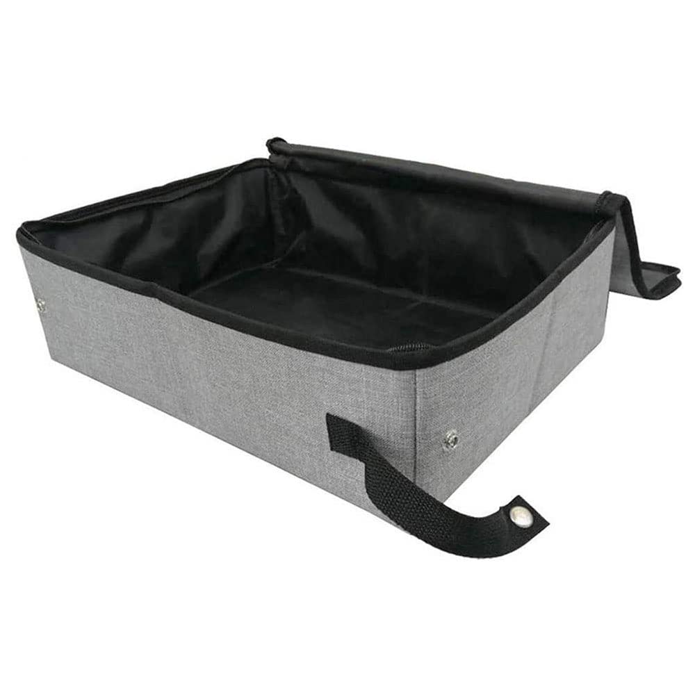 Caja de Arena Plegable para Gatos, Aseo Portátil para Gatos, Caja de Arena para Gatos Plegable, Bandeja de Arena para Gatos Plegable, para Viajes, Exteriores, Parque, Hogar (Gris)