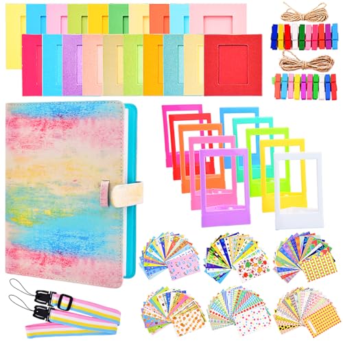 Sunmns Accessories Bundle Kit Compatible with Fujifilm Instax Mini 12 11 9 8 90 70 Instant Camera, Include Album, Film Stickers, Photo Frames, Hanging Frame, Strap (Rainbow) by Sunmns - Used condition - US$5.57
