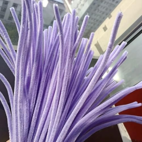 Image of Pipe Cleaners, Pastel Purple, 100 Pieces, Chenille Stem Fuzzy Sticks for Craft and DIY Projects