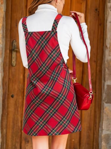 Image of CUPSHE Women Corduroy Square Neck Wide Strap Fall Overall Mini Dress