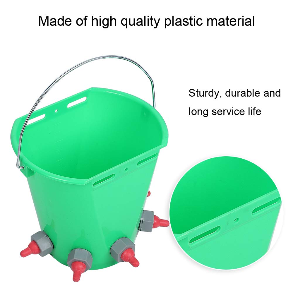 Alomejor Lamb Milk Feed Bucket, High Capacity 8L for Cattle (Five-mouth