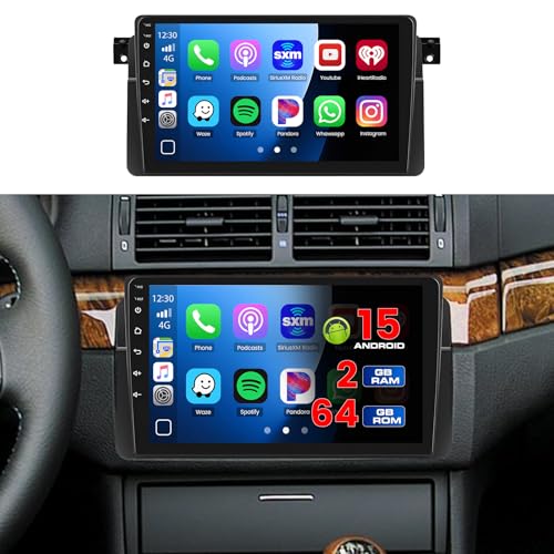 Wired e Wireless CarPlay eroid Auto, Mirror Link: Autoradio per bmw e46 con le funzioni Carplay e eroid Auto, dopo aver collegato il telefono alla radio, è possibile accedere a mappe, navigazione GPS, contatti telefonici, e-mail, notifiche e musica. È anche possibile attivare Siri o l'assistente Goo--gle attraverso il controllo vocale. Attraverso il collegamento a specchio, lo schermo del telefono cellulare può essere proiettato sull'autoradio. (Nota: non supporta i telefoni Samsung