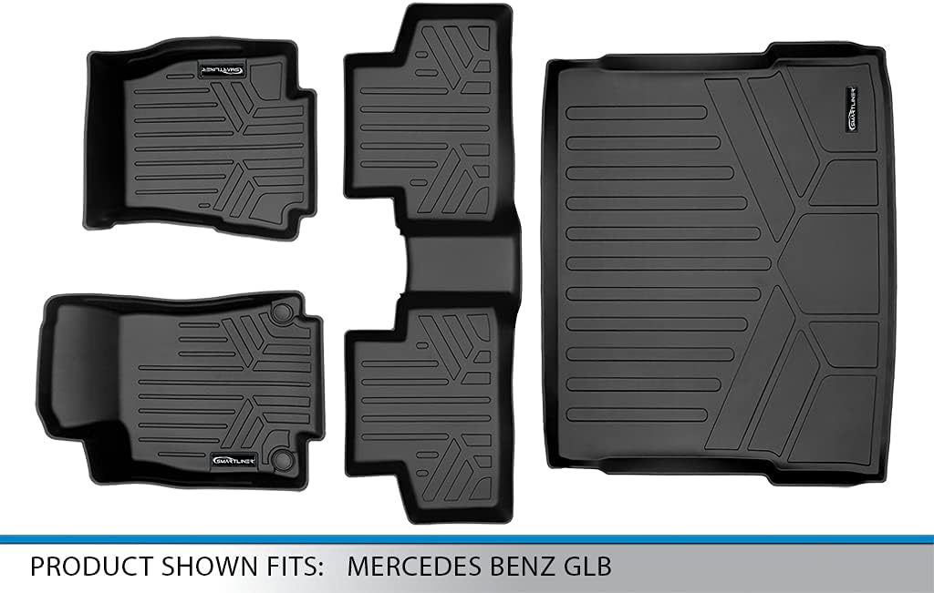 SMARTLINER Floor Mats 2 Rows - Upper Cargo Liner Behind 2nd Row Set for 2021-2025 Mercedes-Benz AMG GLB 35