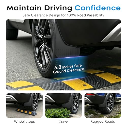 Image of Sunsdrew Mud Flap for 2020-2026 Kia Telluride Accessories - 4PCS Front & Rear Splash Guards - No-Drilling All Weather Exterior Mud Guards