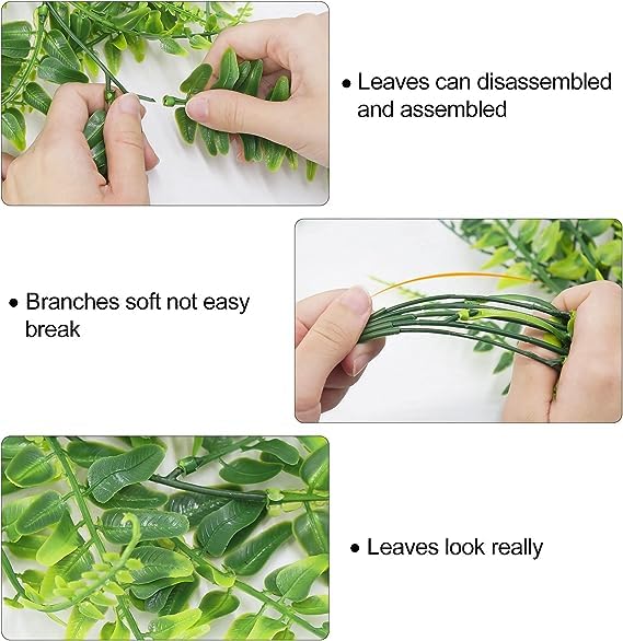 Huryfox Artificial Hanging Plants Fern Vine, 4PC Fake Ivy Leaves Decoration for Indoors & Outdoors - Image 3
