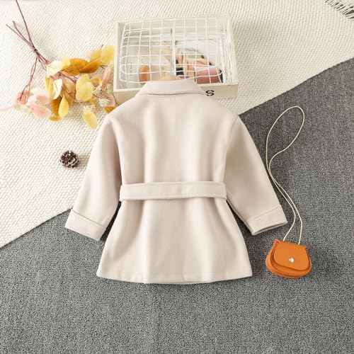 Toddler Girls Warm Jacket Girls Winter Warm Thickened Classic Jacket Button Solid Color For Kids Clothes Beige Coat4