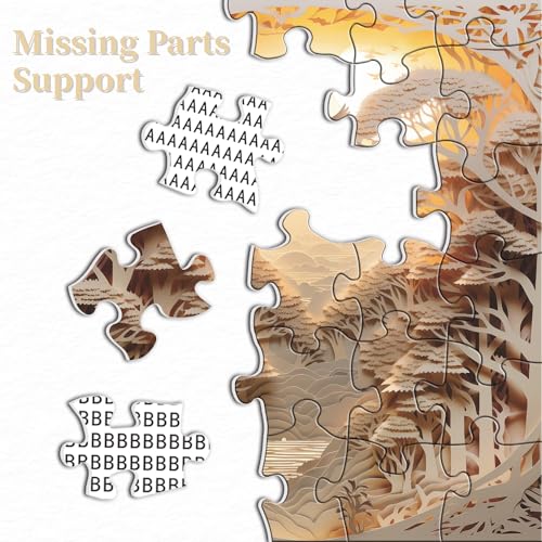 Puzzle Forest Sunset para Adultos 1000 piezas, desafío difícil Árbol de la Vida Rompecabezas de papel con efecto 3D miniatura 6