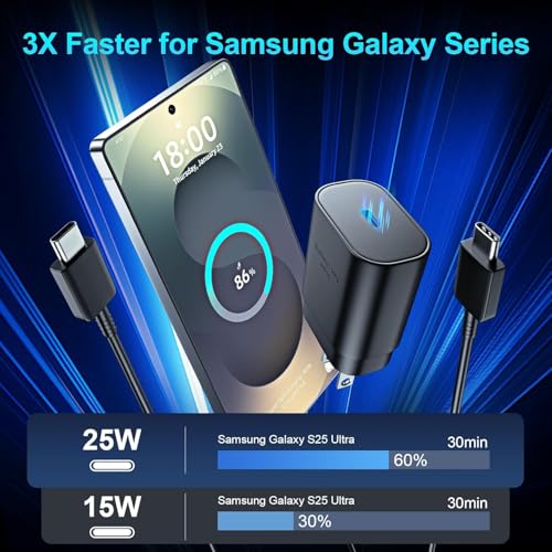 Image of Original Samsung 25W Type C PD Super Fast Charging Adapter with 1M Cable for Galaxy M07|M17|M36|M35|M16| M06|M07|M17|M05|M56|A55|A16|A36| A56|A06| F36|F06|F05|F56|F16|S25-25watt USB C Fast Charger