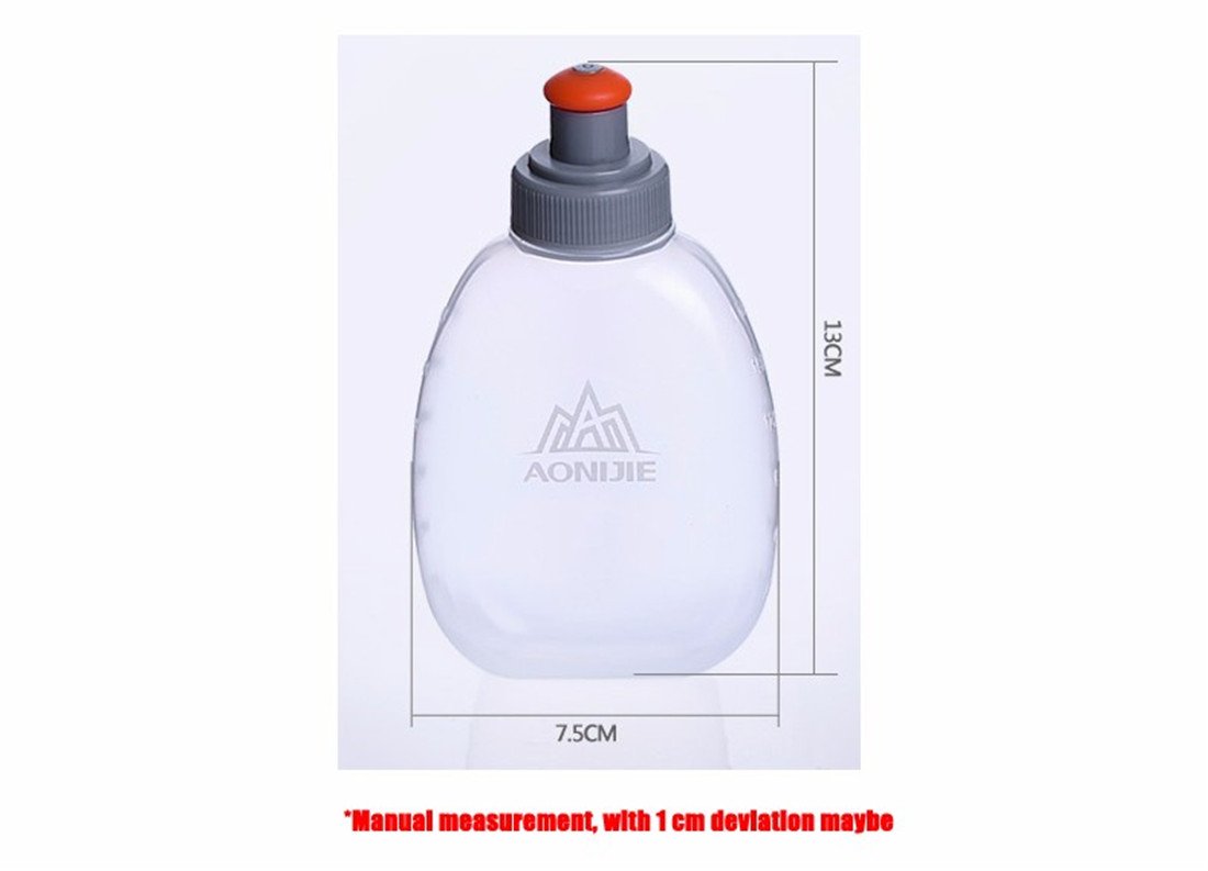 AONIJIE - Cintura regolabile da uomo e donna, con 2 bottiglie d'acqua da 170 ml (Nero + +2 Bottiglie D'acqua Da 170 Ml)