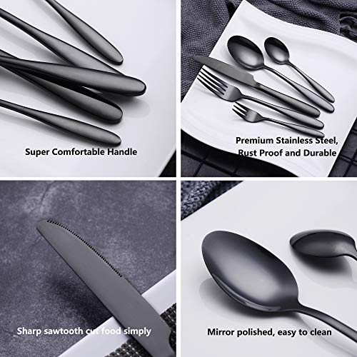 Velaze Bestekset, eersteklas bestek van roestvrij staal, inclusief eetlepels, dinervorken, dinermessen, taartvorken en… - Image 6