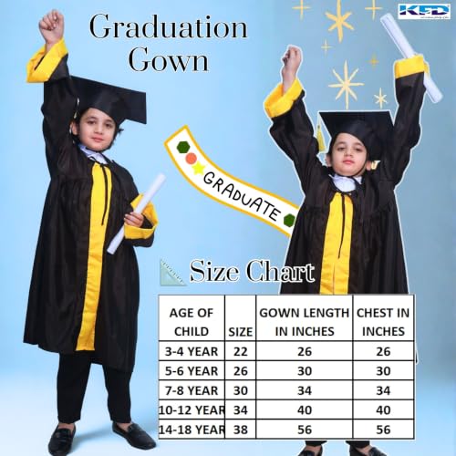 Image of Kaku Fancy Dresses Graduation Gown With Hat & Stole /Scarf | Degree Costume For Convocation Dress For Boys & Girls