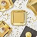 Juvale 48-Pack Gold Square Plates Disposable 7-Inch Paper Plates for Cake, Appetizer, Dessert, Lunch, Anniversary, Holiday, Kids Birthday Party Supplies, Metallic Gold Foil