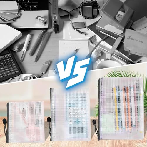 36 Stück Dokumententasche mit Reißverschluss A4 A5 A6 B4 B5 B6 B8, Wasserdicht Reißverschluss Dokumententaschen, Datei Tasche Zipper Tasche Mesh Plastic Zip Bag für Büros Schule