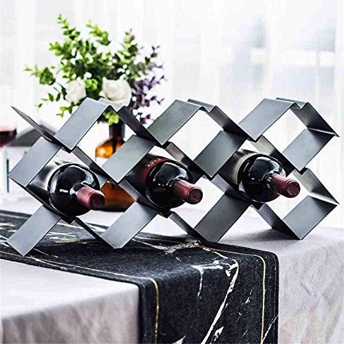 Soporte para 9 botellas de vino metálico negro miniatura 2