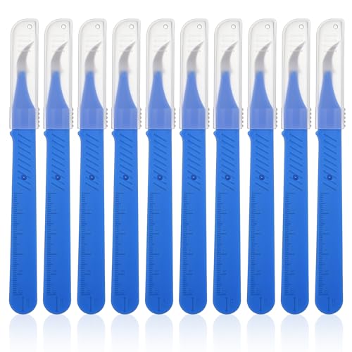 10Pcs Blue Sewing Stitch Remover, Seam Rippers Razor with Protective Case and Anti-Slip Handle, Stitch Seam Ripper Cutters Thread Removal Tool for Sewing Crafting Embroidery