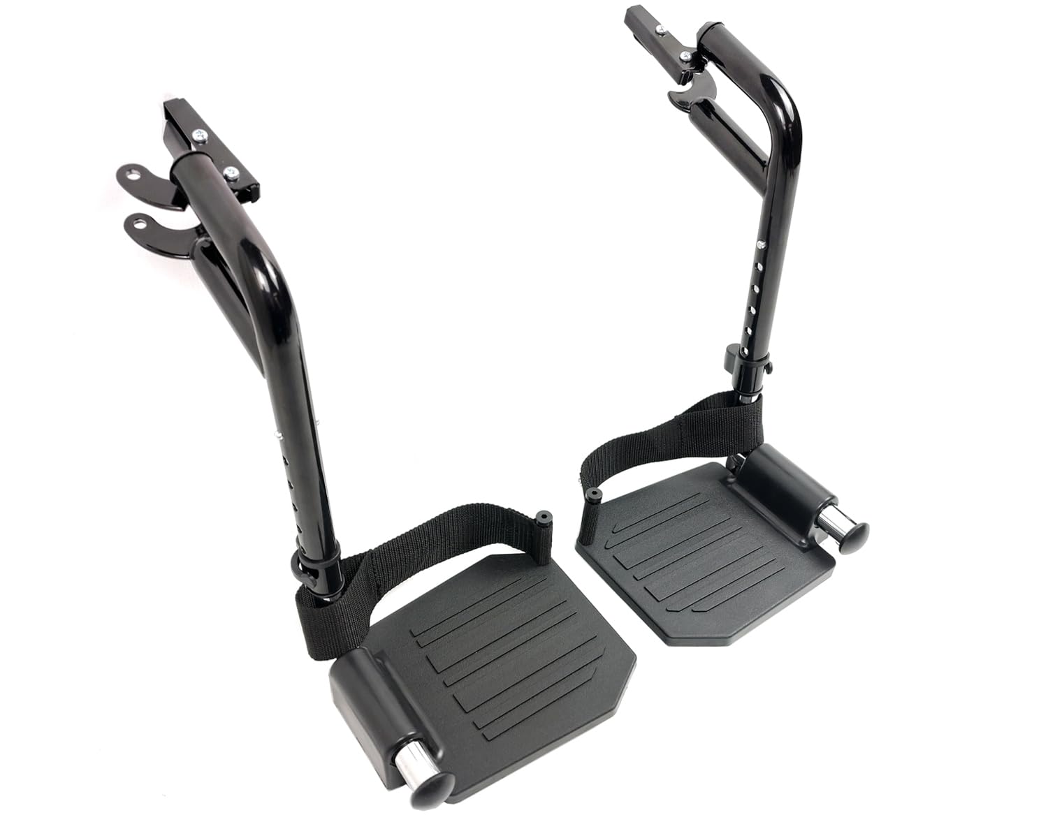 Reposapiés económico para sillas de ruedas estándar y silla de transporte, negro, plástico antideslizante, universales oscilantes, piezas de repuesto
