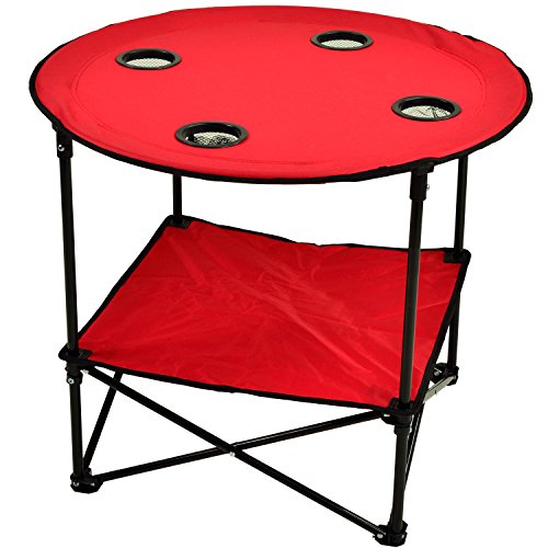 Image of Picnic at Ascot 548-R Canvas Travel Folding Table, Red