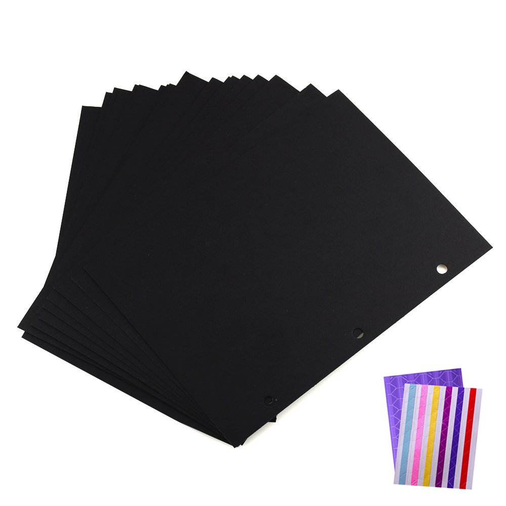 Photo Album Paper Black Refill Pages for Scrapbook Album 26 x 18cm, 24pcs (for Hand, Feather and Bicycle Photo Album Large)