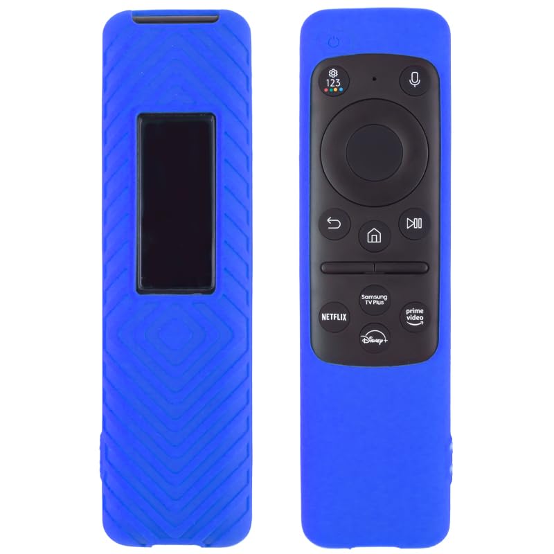 Image of Silicone TV Remote Cover Compatible with Samsung Smart TV Remote 2023 BN59-01432G BN59-01432A (Samsung Smart TV 2023 Model Solar Remote Cover - Style 3, Blue)
