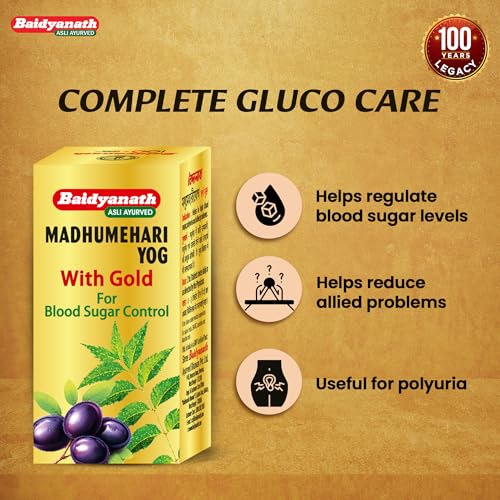 Image of Baidyanath Madhumehari Yog | Diabetes Care | Controls Blood Sugar Level Naturally | 100% Natural & Ayurvedic formulation - 30 Tablets