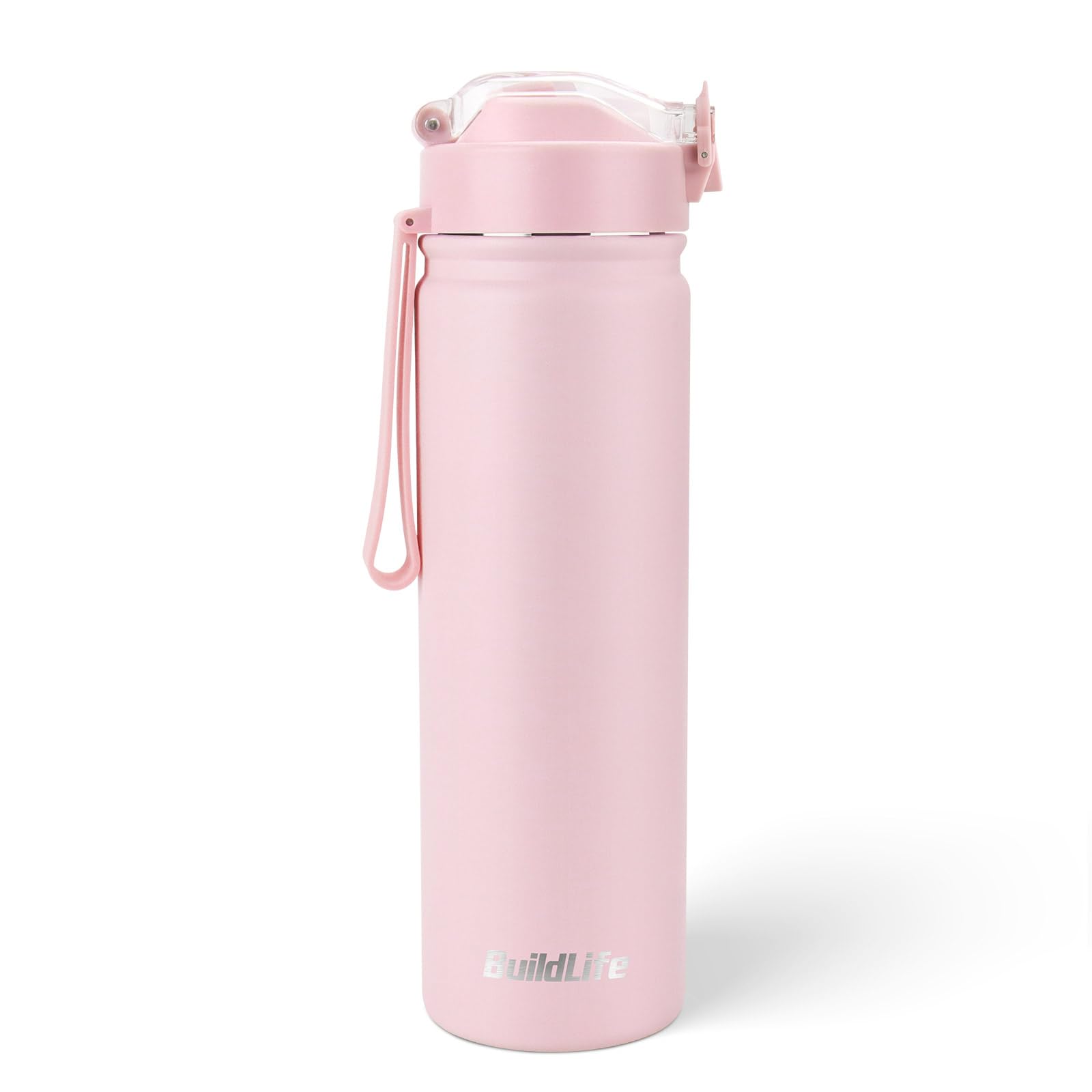 BuildLife 720ML Insulated Water Bottle with Straw,Leak Proof Double Walled Stainless Steel Metal Sports Water Bottles