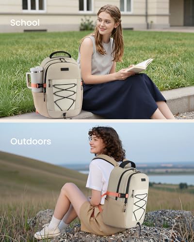 Image of LOVEVOOK School Backpack for Teens, 15.6 Inch Padded Laptop Backpacks with Large Capacity Tumbler Holder, Lightweight College Bag for Women & Men, 13 Pockets Travel Bookbag Purse for Students