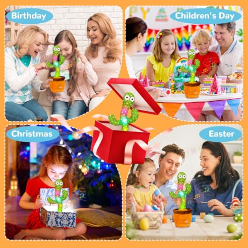 Image of Dancing Talking Cactus Baby Toy, Repeats What You Say Interactive Toy