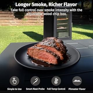 EAST OAK 30" Electric Smoker for Outdoors | Built-in Meat Probe & Clear Viewing Window | Side Chip Loader for 6x Longer Uninterrupted Smoking | 725 sq in Cooking Area for Bigger Batches, Night Blue