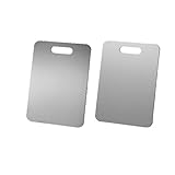 Titan Schneidebrett 34x23cm, Edelstahl Schneidbretter S316, Doppelseitig Titanium Cutting Board, Spülmaschinenfest für Fleisch, Brot, Obst Gemüse (39x28cm)