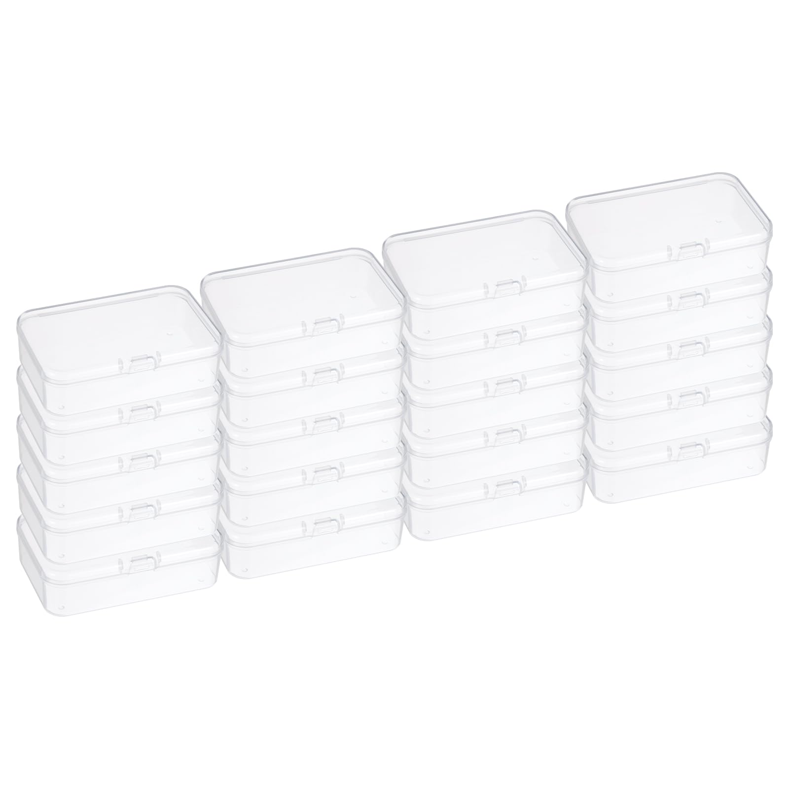 PATIKIL 3.3x2.2x1 Inch Clear Storage Box with Hinged Lid