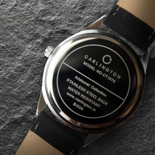 Image of Carlington Aristocrat Series Analog Date Watches for Men with Premium Leather Strap - CT 1076