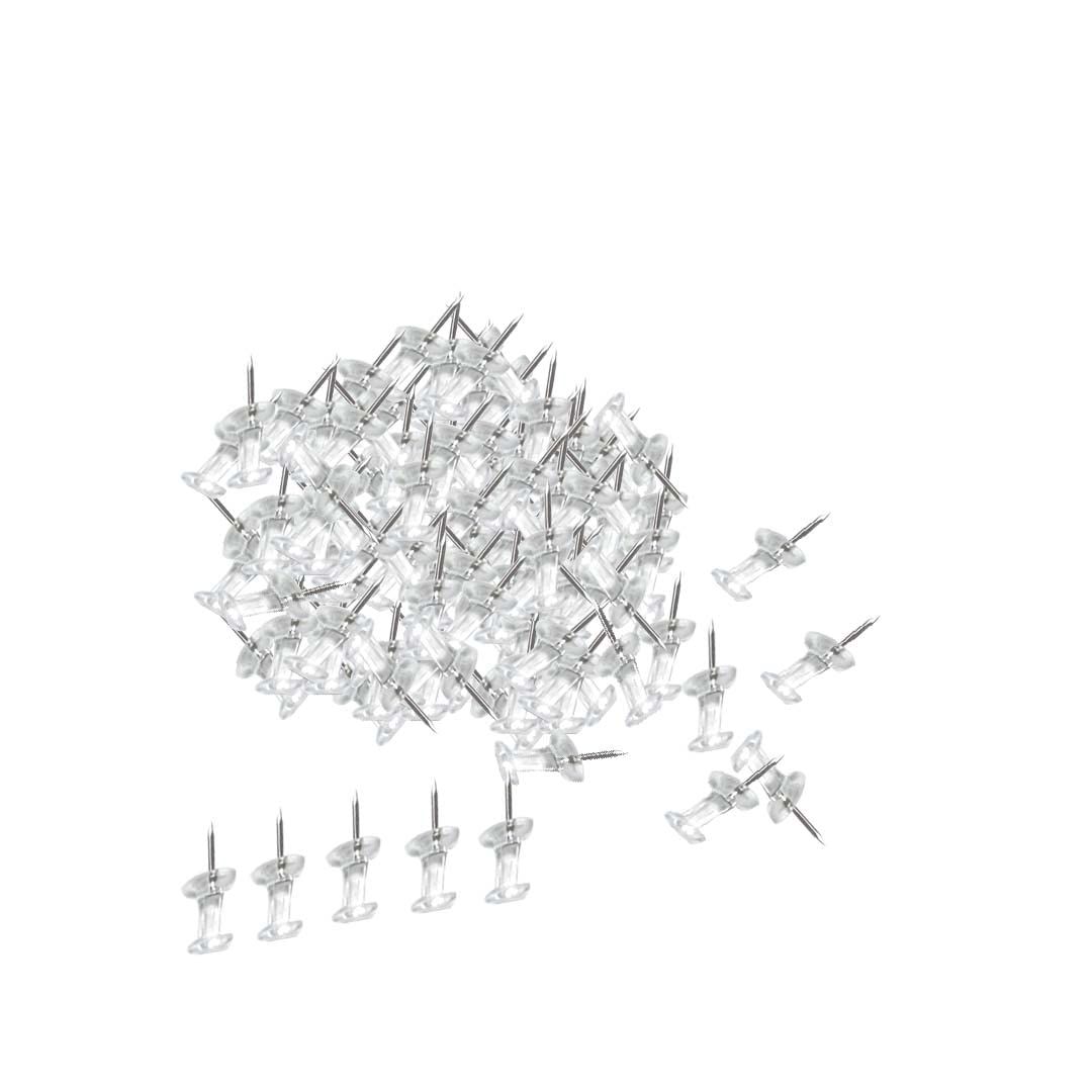 Push Pins-130pcs Clear PushPins, Bulletin Board Thumb Tacks for Cork Board, Map Pins, Photo Hanging Tacks,Craft Projects Tacks, Ideal for Homes,Schools and Offices