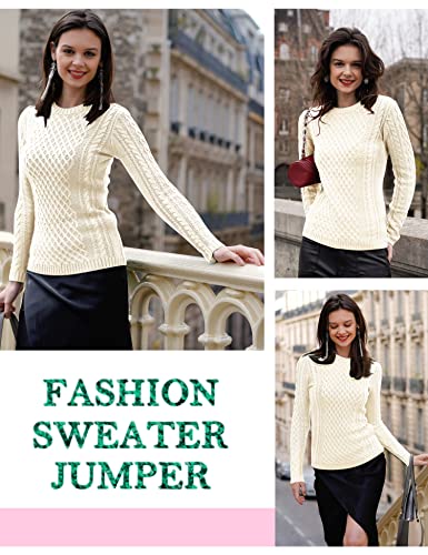 V28 Women Crew Neck Knit Stretchable Elasticity Long Sleeve Sweater Jumper Pullover thumb #3
