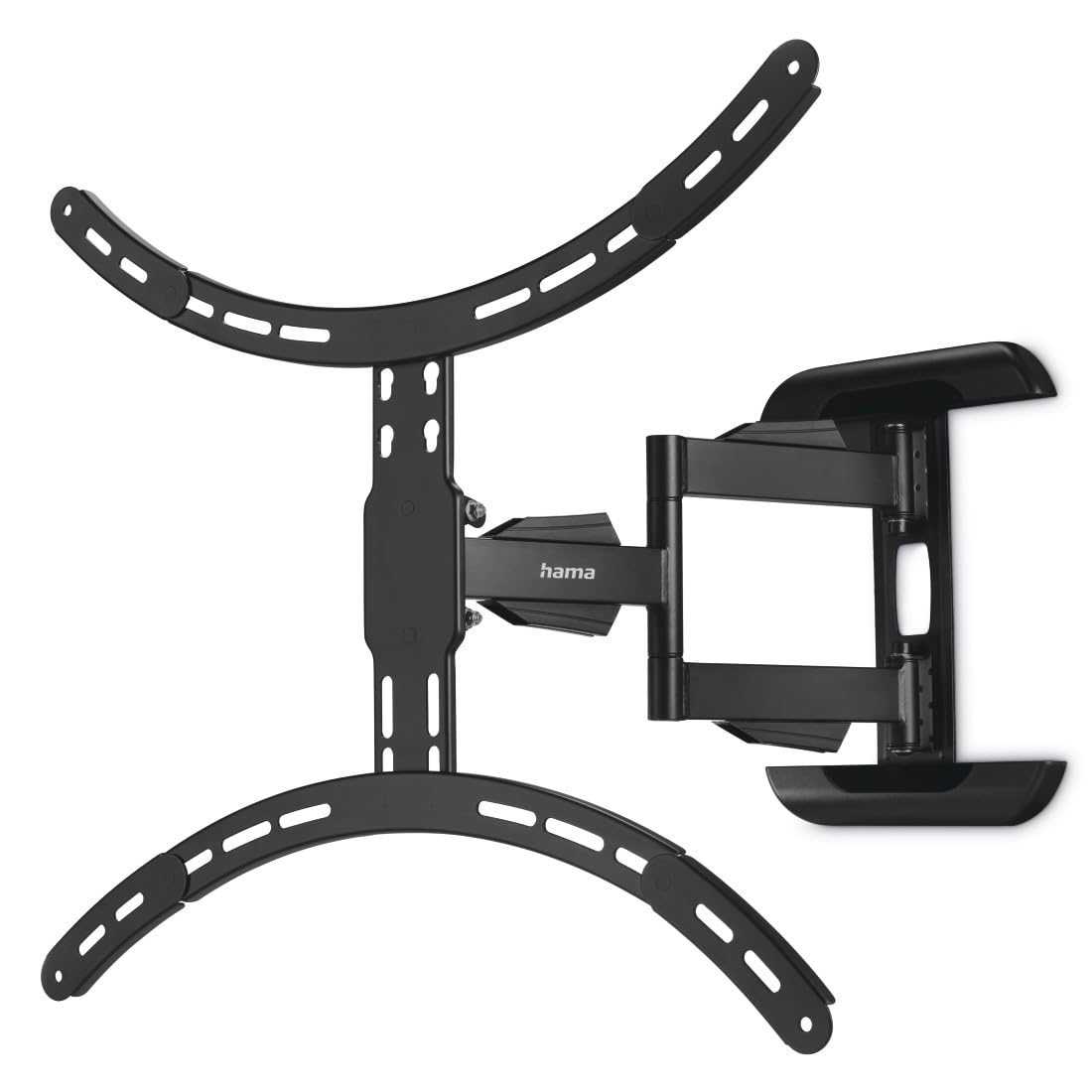 Hama TV Wandhalterung schwenkbar, neigbar, ausziehbar (TV Wandhalterung 37-75 Zoll, VESA 200x200 bis VESA 600x500, bis 45kg, mit Fischer-Dübeln) schwarz