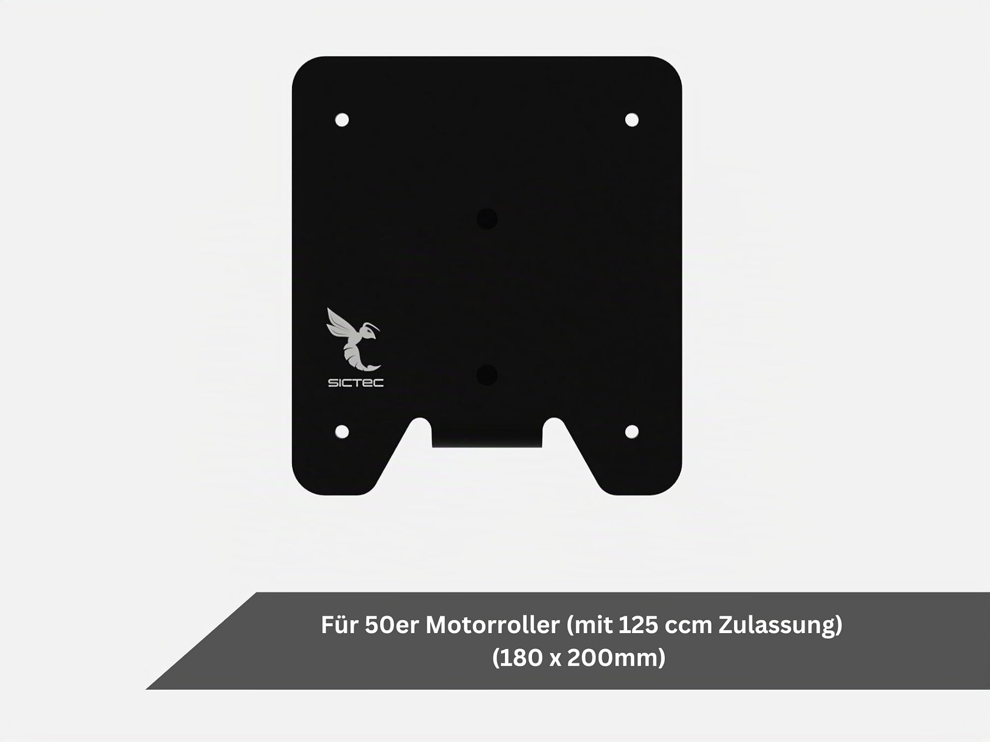 Kennzeichenhalter für Vespa 50 Smallframe (125ccm-Zulassung) – EasyFixx | Edles Design, einfache Montage, für amtliche Kennzeichen (180x200mm)