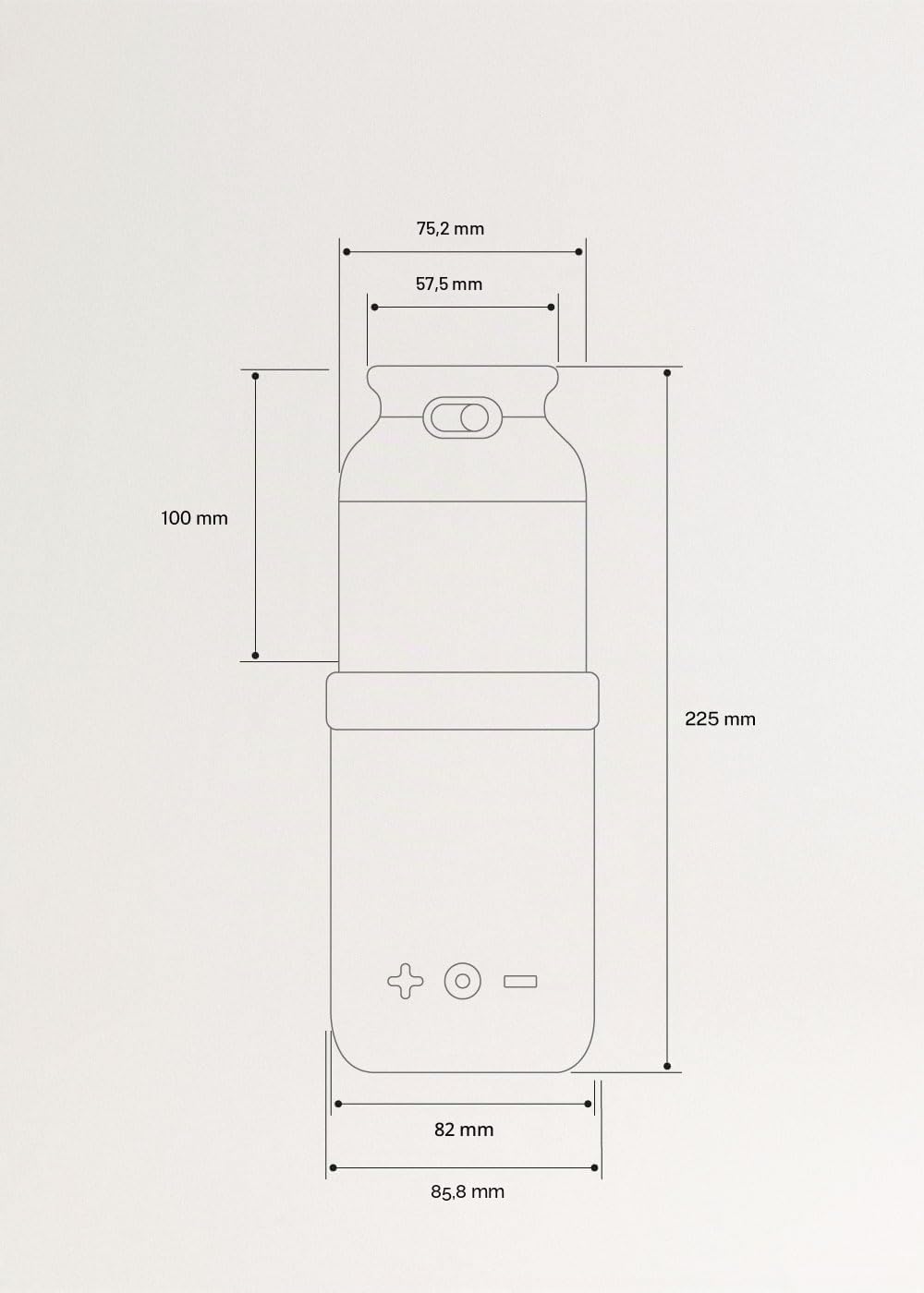 CREATE/BABY PORTABLE MILK WARMER/Thermos chauffe-lait et eau pour biberons blanc cassé/Sélecteur de température, pour lait maternel et lait en poudre, capacité de 310 ml, sans BPA/PFOA, 35 W