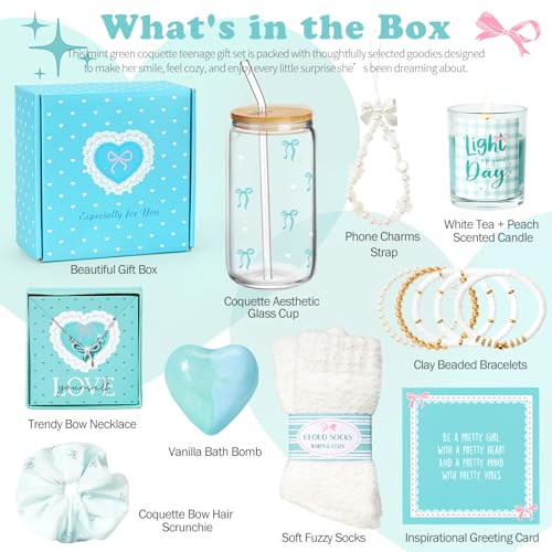 Gifts for Teen Girls, Teen Girl Gifts Trendy Stuff, Coquette Cute Bow Birthday Christmas Ideas Valentines Day Gift for Teen Girls Teenage Tween Daughter Sister Friend 14-16 16-18 Preppy Box Set - Image 3