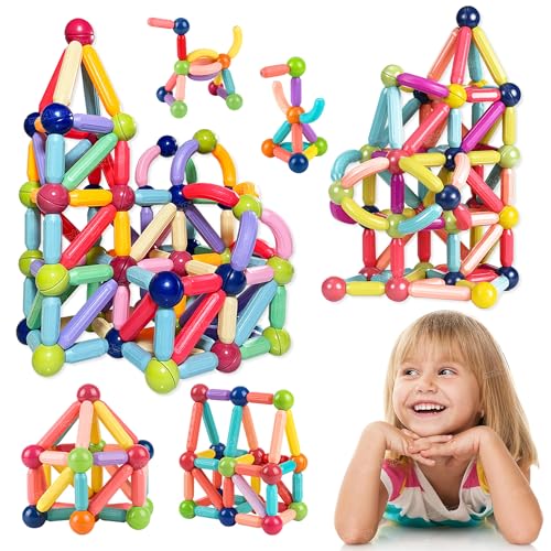 Image of Zest 4 Toyz Magnetic Sticks Building Blocks for Kids Educational Stem Learning Magnet Stick with Balls Game Set Toys for Girls Age 3+ Year 4 5 6 7 8 10 12 14 Old (42 Pieces)